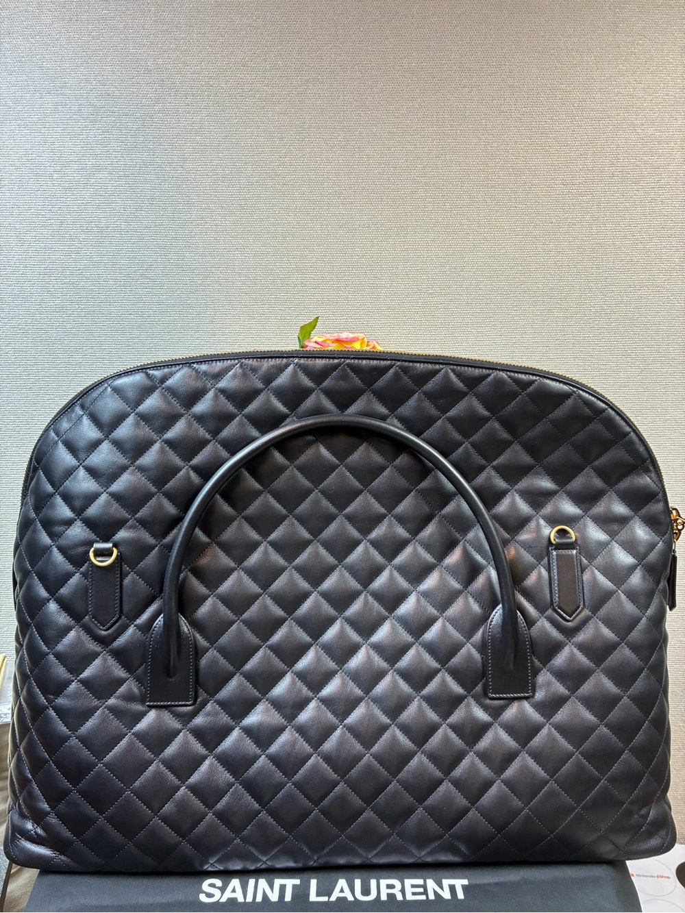 Saint Laurent YSL Giant Quilted Leather Logo Travel Bag - NWOT $5100 Retail - Picture 4 of 16